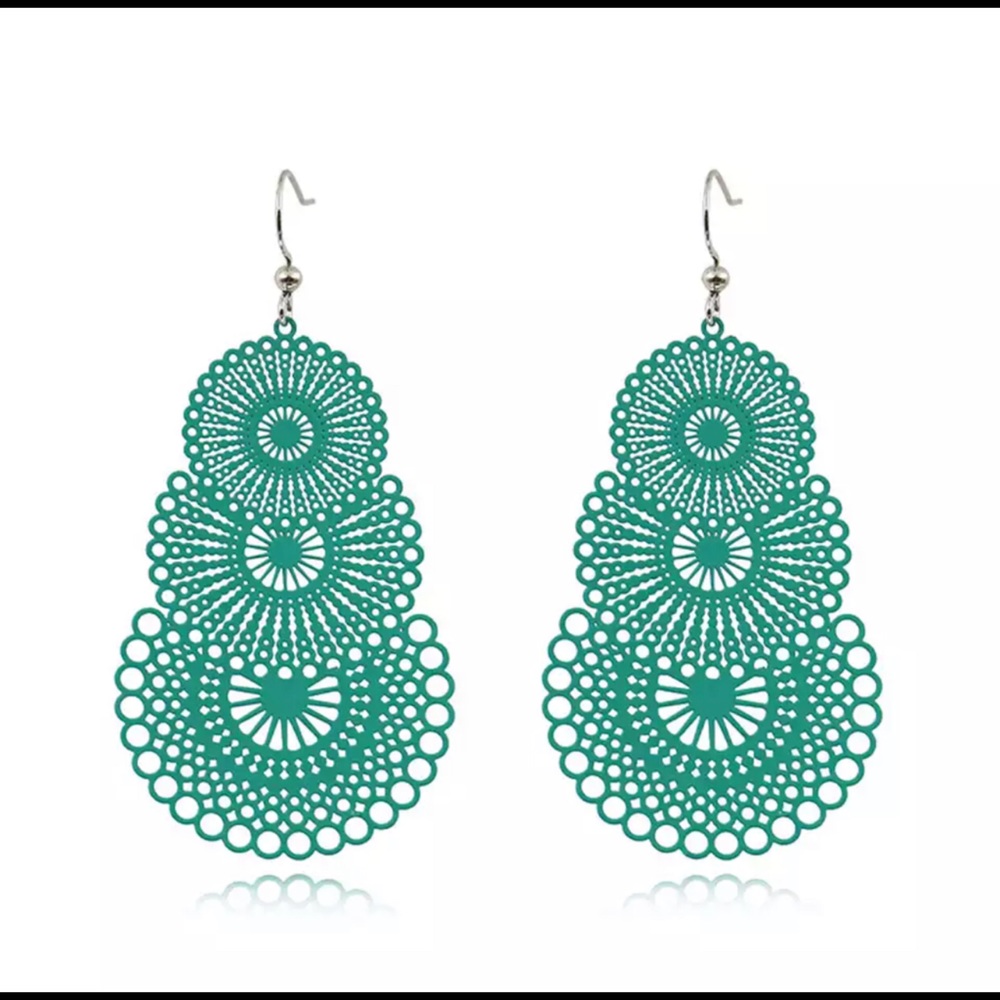 Boho Ethnic Big Dangle Drop Earrings laser cut